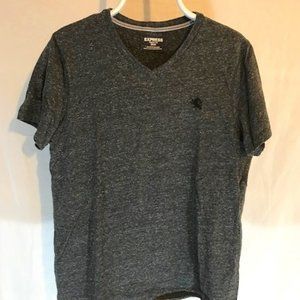 Express Men's Logo Tee in dark heather gray, M